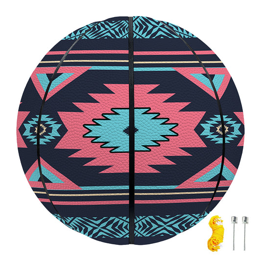 Pink And Blue Southwestern Pattern Print Basketball