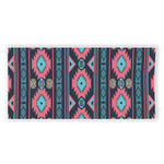 Pink And Blue Southwestern Pattern Print Beach Towel