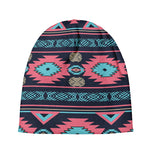 Pink And Blue Southwestern Pattern Print Beanie
