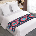 Pink And Blue Southwestern Pattern Print Bed Runner