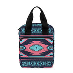 Pink And Blue Southwestern Pattern Print Bible Tote Bag