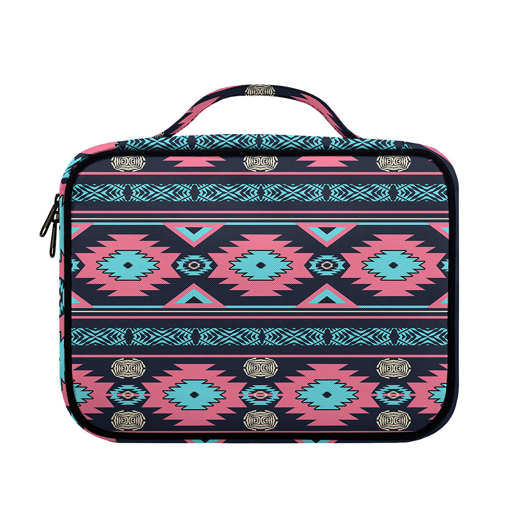 Pink And Blue Southwestern Pattern Print Briefcase Bible Bag