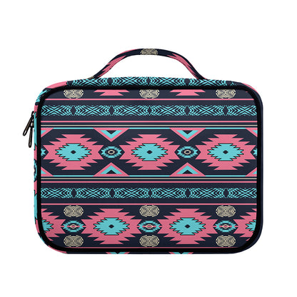 Pink And Blue Southwestern Pattern Print Briefcase Bible Bag