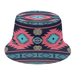 Pink And Blue Southwestern Pattern Print Bucket Hat
