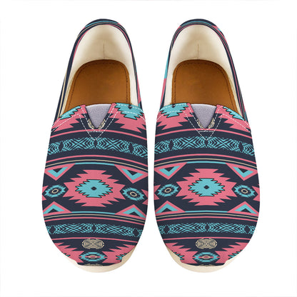 Pink And Blue Southwestern Pattern Print Casual Shoes
