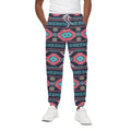 Pink And Blue Southwestern Pattern Print Cotton Sweatpants