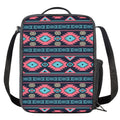 Pink And Blue Southwestern Pattern Print Crossbody Lunch Bag
