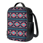 Pink And Blue Southwestern Pattern Print Crossbody Lunch Bag