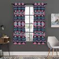 Pink And Blue Southwestern Pattern Print Grommet Curtain Panels