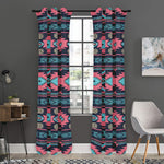 Pink And Blue Southwestern Pattern Print Curtain