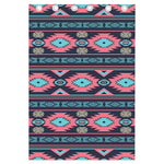 Pink And Blue Southwestern Pattern Print Curtain