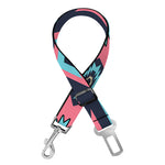 Pink And Blue Southwestern Pattern Print Dog Seat Belt