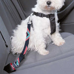 Pink And Blue Southwestern Pattern Print Dog Seat Belt