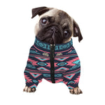 Pink And Blue Southwestern Pattern Print Dog Zip Up Jacket