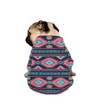 Pink And Blue Southwestern Pattern Print Dog Zip Up Jacket