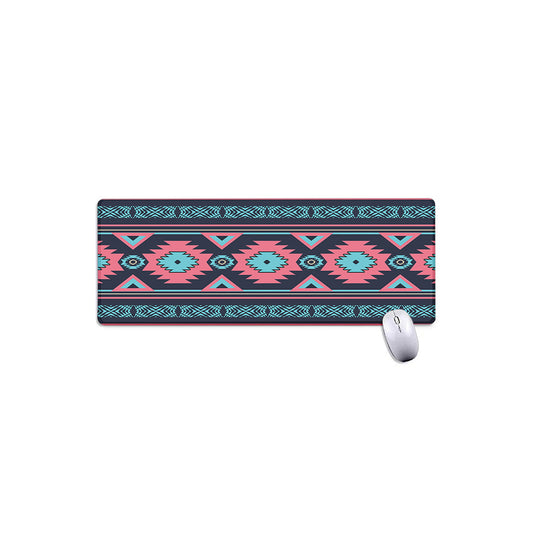 Pink And Blue Southwestern Pattern Print Extended Mouse Pad