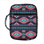 Pink And Blue Southwestern Pattern Print Front Pocket Bible Bag