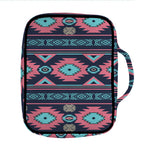 Pink And Blue Southwestern Pattern Print Front Pocket Bible Bag