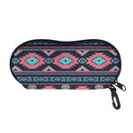 Pink And Blue Southwestern Pattern Print Glasses Case