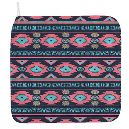 Pink And Blue Southwestern Pattern Print Hand Towel