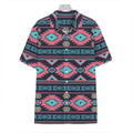Pink And Blue Southwestern Pattern Print Hawaiian Shirt