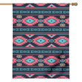 Pink And Blue Southwestern Pattern Print House Flag