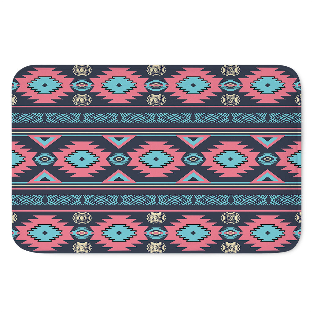 Pink And Blue Southwestern Pattern Print Indoor Door Mat