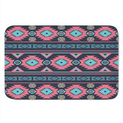 Pink And Blue Southwestern Pattern Print Indoor Door Mat
