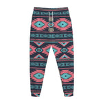 Pink And Blue Southwestern Pattern Print Jogger Pants