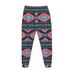 Pink And Blue Southwestern Pattern Print Jogger Pants