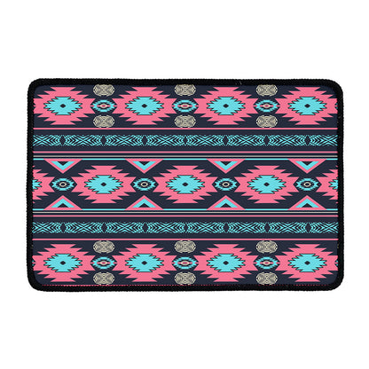 Pink And Blue Southwestern Pattern Print Kitchen Mat
