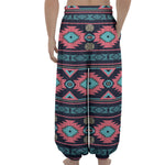 Pink And Blue Southwestern Pattern Print Lantern Pants