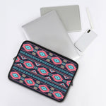 Pink And Blue Southwestern Pattern Print Laptop Sleeve