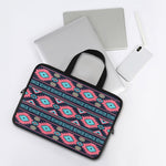 Pink And Blue Southwestern Pattern Print Laptop Sleeve With Handle