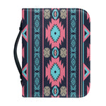 Pink And Blue Southwestern Pattern Print Leather Bible Cover