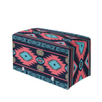 Pink And Blue Southwestern Pattern Print Leather Tissue Box Cover