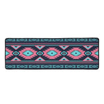 Pink And Blue Southwestern Pattern Print Long Kitchen Mat