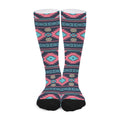 Pink And Blue Southwestern Pattern Print Long Socks