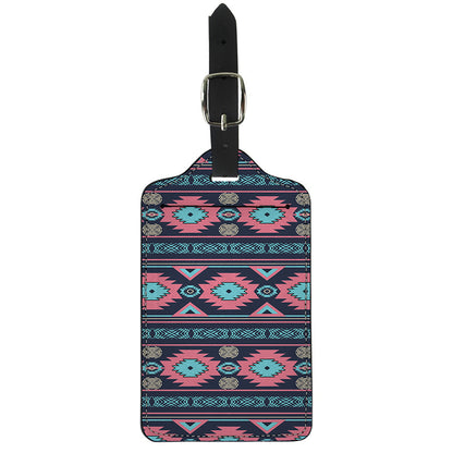 Pink And Blue Southwestern Pattern Print Luggage Tag