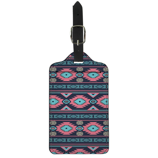 Pink And Blue Southwestern Pattern Print Luggage Tag
