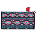 Pink And Blue Southwestern Pattern Print Mailbox Cover