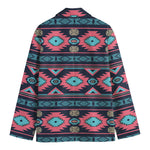Pink And Blue Southwestern Pattern Print Men's Blazer