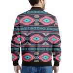 Pink And Blue Southwestern Pattern Print Men's Bomber Jacket