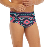 Pink And Blue Southwestern Pattern Print Men's Briefs