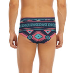 Pink And Blue Southwestern Pattern Print Men's Briefs