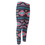 Pink And Blue Southwestern Pattern Print Men's Compression Pants