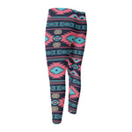Pink And Blue Southwestern Pattern Print Men's Compression Pants