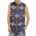 Pink And Blue Southwestern Pattern Print Men's Fitness Tank Top