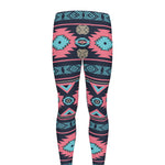 Pink And Blue Southwestern Pattern Print Men's leggings