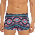 Pink And Blue Southwestern Pattern Print Men's Short Boxer Briefs